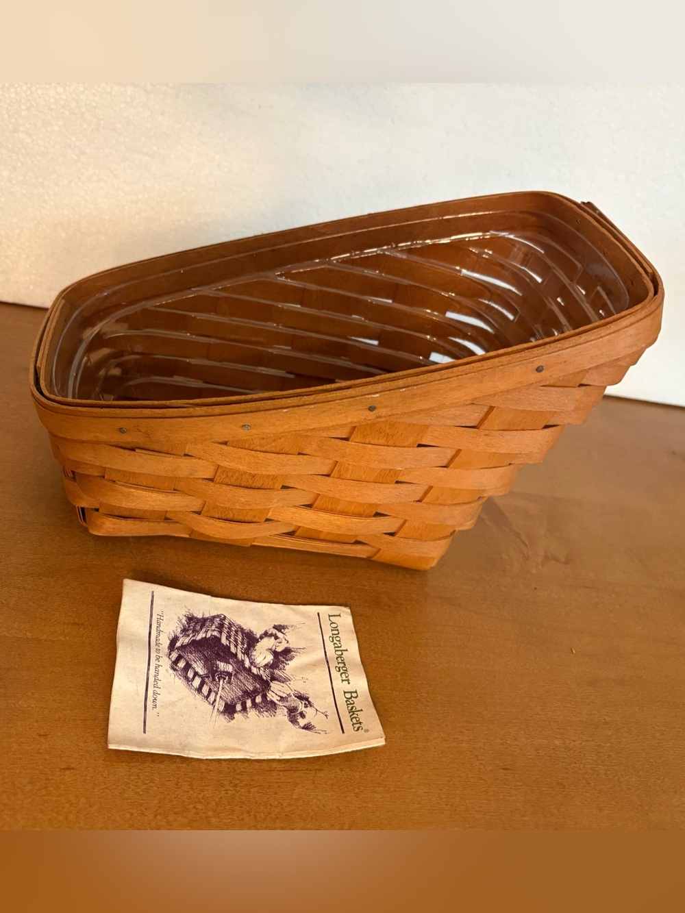 Longaberger 1998 Medium Vegetable Basket with Plastic Protector